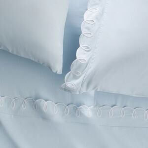 Anthropologie Maeve Looped Twin Sheet Set – Sky Blue Organic Cotton – NWOT